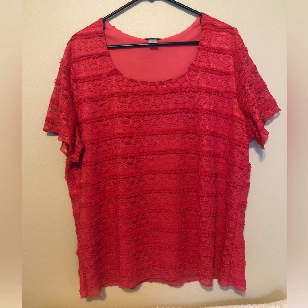CJ Banks Lacy Shirt 2X